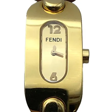 フェンディ orologi 3400L YG/レザー 電池式 ゴールド