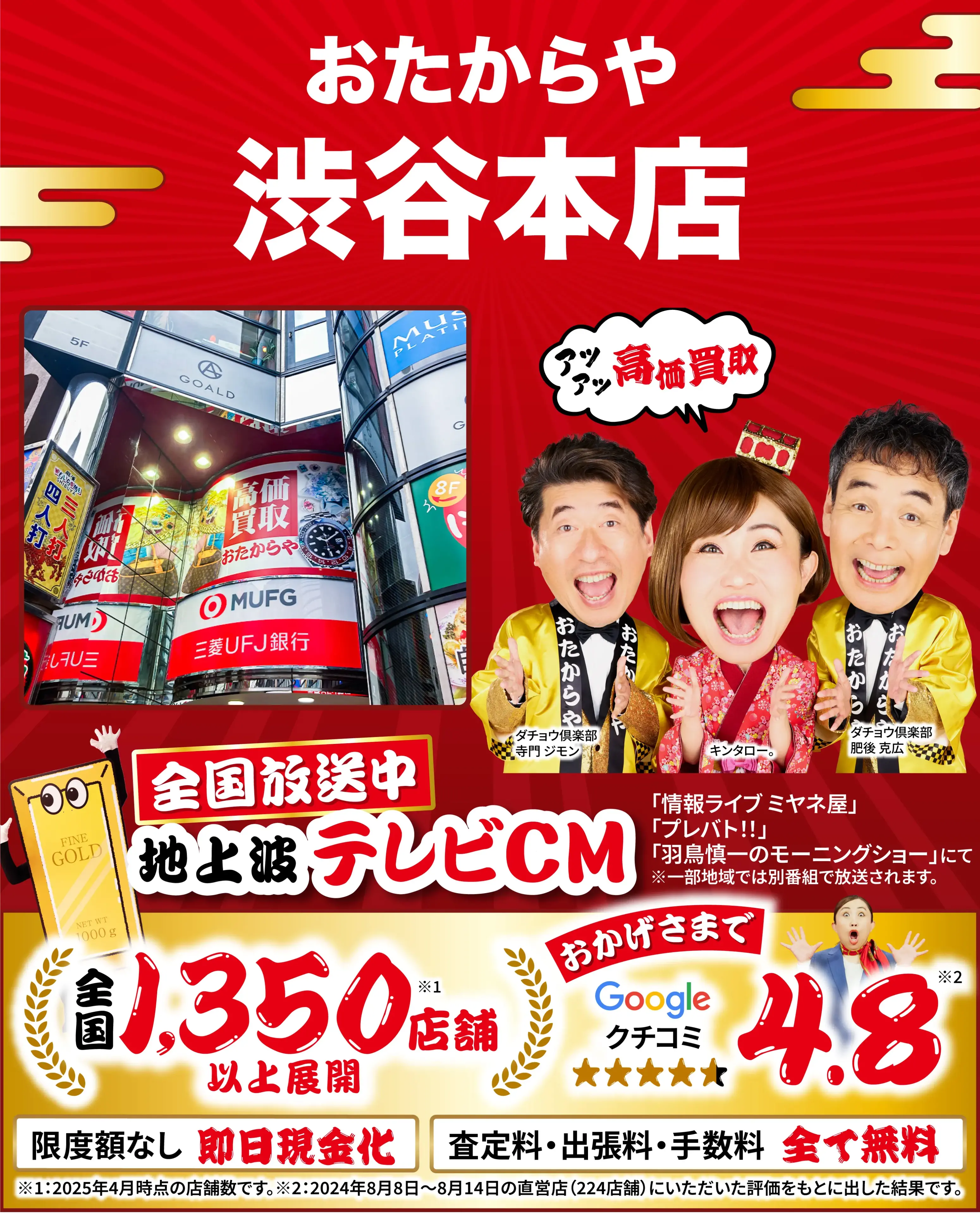 高価買取！googleクチコミ4.8、世界1,300店舗以上！