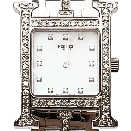 エルメス Hウォッチ シルバー HH1.210 SS 電池式 シルバー