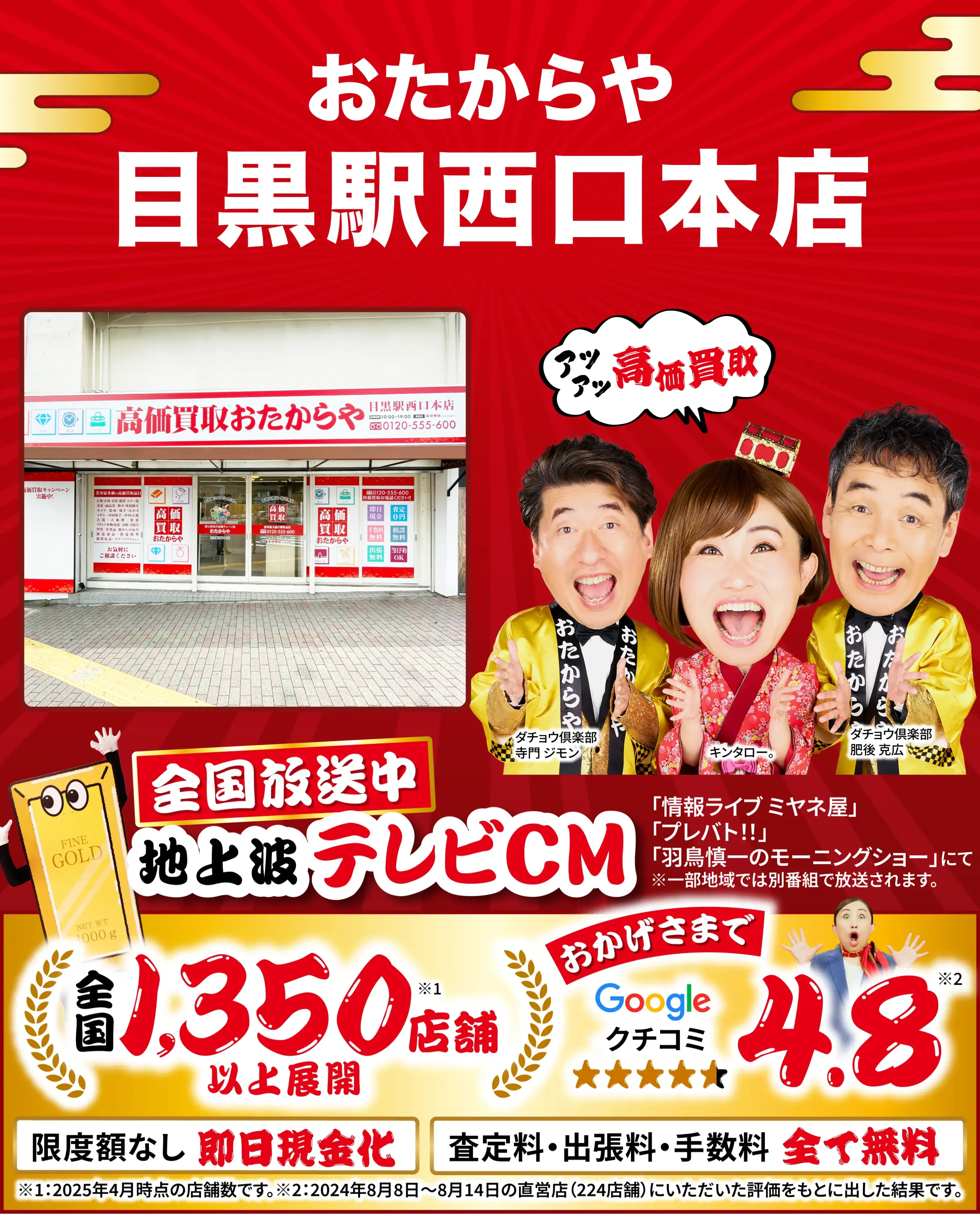 高価買取！googleクチコミ4.8、世界1,300店舗以上！